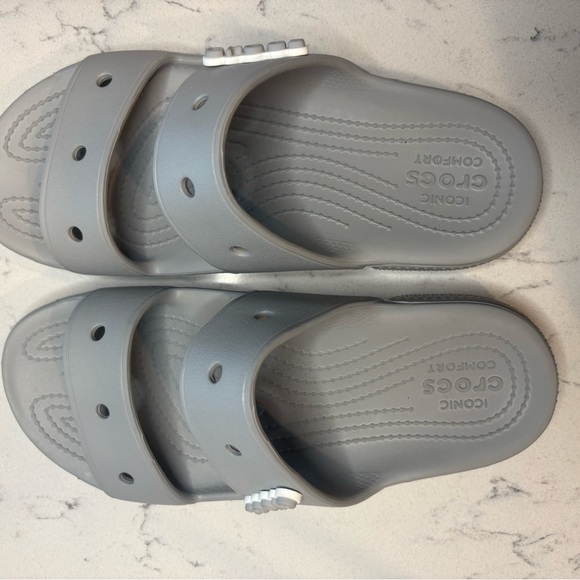 CROCS Light Gray Slide Sandals - Picture 5 of 7
